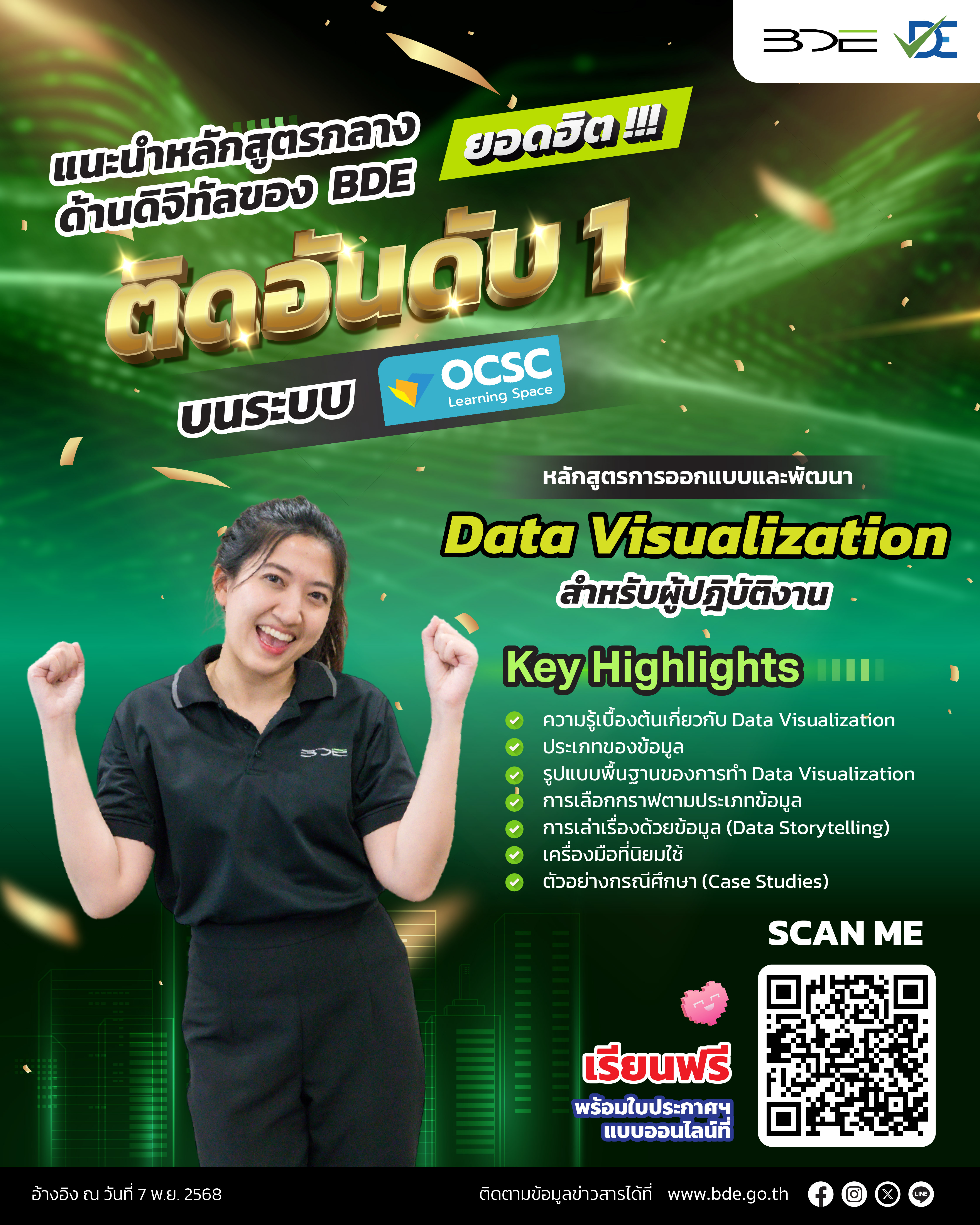 แนะนำหลักสูตรกลางด้านดิจิทัลของ BDE ติดอันดับ TOP 1 ในระบบ OCSC Learning Space